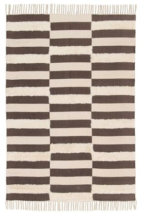 AFK Living Alfombra 100% algod&oacute;n lavable en m&aacute;quina marr&oacute;n 160 x 230 cm