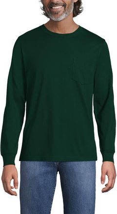 Lands End Super-T Long Sleeve T-Shirt with Pocket in Pine Valley at Nordstrom, Size Xx-Large
