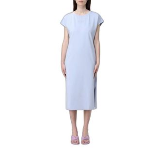 Emporio Armani Abito T-shirt in cotone elasticizzato - - Dresses - Donna - Blu - L
