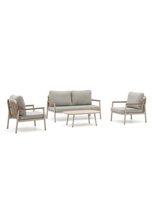 DCB Garden Conjunto de sal&oacute;n de jard&iacute;n de 5 plazas de aluminio - grigio