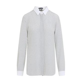 Tom Ford Dames, Blouses & Shirts, Wit, Maat: XS Zijde