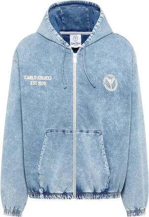 Carlo Colucci Sweatjack - Bijna Denim - Heren - Spijkerjassen - Blauw - L - Denim - Jassen