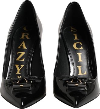 Dolce & Gabbana Black Bag Embellished Heels Pumps Womens Shoes