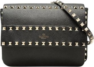 Valentino Pre-owned Leather Crossbody Bag - Dames - Vintage Schoudertas - Zwart - ONE Size - Leer - Vintage