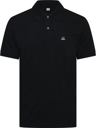 C.P. Company Mens Stretch Piquet Polo Shirt in Black Cotton - Size X-Large