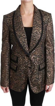Dolce & Gabbana Single Breasted Coat - Dames - Blazers - Zwart - L - Leer - Jassen