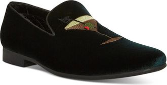 Steve Madden Mint Velvet Loafers Emerald Green Embroidered JZZ1277