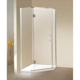 Vente-Unique Porta per doccia angolare porta battente 90 x 90 x 185 cm - Piatto doccia in dotazione - ARDIA