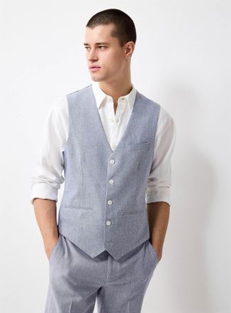 Soul of London Mens Cotton-linen vest