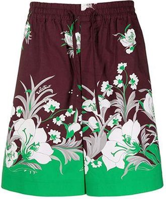 Valentino Garavani Burgundy & green floral shorts Size L