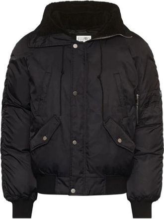 Maison Margiela Nylon Puffer Jas met Capuchon - Heren - Bomber jackets - Zwart - M - Nylon - Jassen
