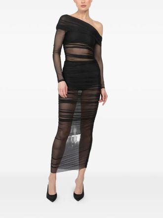 The Sei asymmetric long-sleeve dress - Black