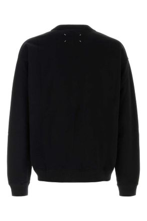 Maison Margiela Logo-Print Cotton Sweatshirt - Black