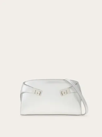 Ferragamo Women Metallic Hug mini crossbody bag Silver
