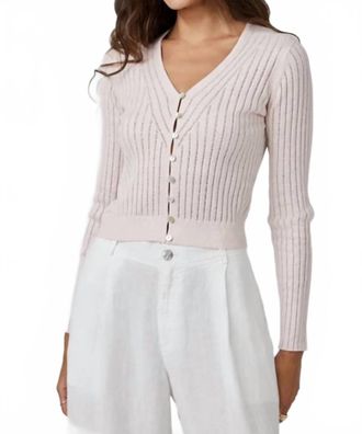 Bella Dahl Fitted V-Neck Cardigan In Pastel Pink