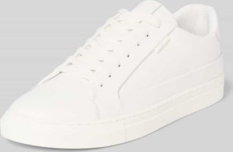 Poelman Sneaker aus echtem Leder mit Logo-Detail Modell Cupsole in Weiss, Gr&ouml;&szlig;e 40