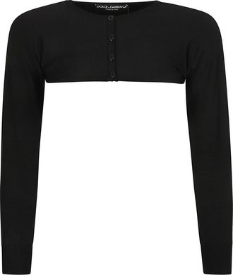 Dolce & Gabbana Kim Cropped Cardigan - Dames - Vesten - Zwart - S - Polyester - Truien & Vesten