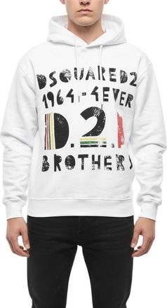 Dsquared2 White Regular Logo Hoodie