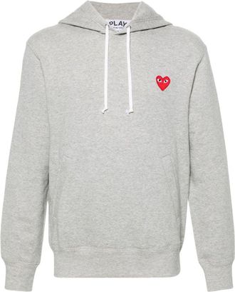 Comme Des Gar&ccedil;ons Felpa con cappuccio in cotone con cuore rosso Comme Des Garcons
