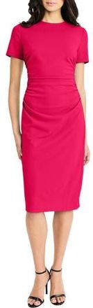 Maggy London Ruched Short Sleeve Midi Dress in Jazzy at Nordstrom Rack, Size 18 (Similar To 16W)