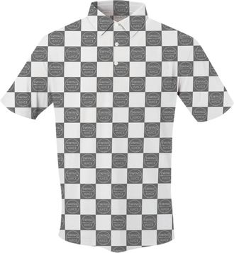 SwingJuice Mens Golf Sj Checkerboard Polo Shirt In Cool Grey