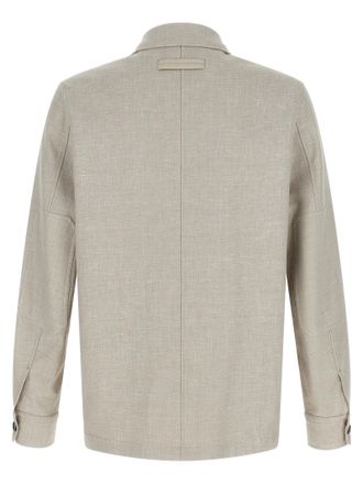 Ermenegildo Zegna Mens Gray Linen Blouse