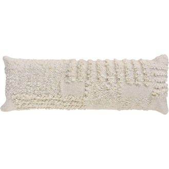 Anaya with Love White Boucle Patchwork Handwoven Pillow 14x40 with Down Alternative Insert at Nordstrom