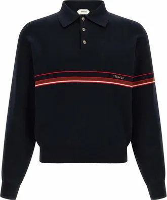 Versace Inlaid striped polo shirt