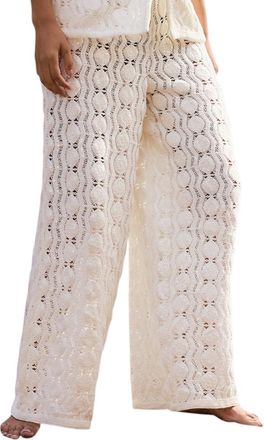 Mint Velvet Crochet Sequin Trousers in Neutral at Nordstrom, Size X-Large