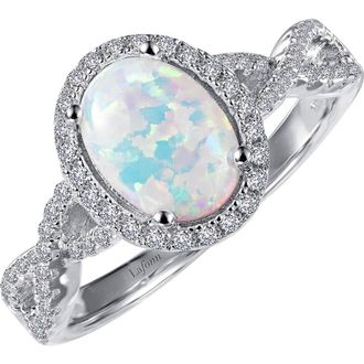 Lafonn Simulated Opal Halo Ring in White at Nordstrom Rack, Size 7