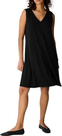 Eileen Fisher Sleeveless Jersey Shift Dress in Black at Nordstrom, Size Xx-Small