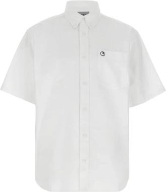 Carhartt Work in Progress Heren Braxton Shirt - Heren - Korte mouwen Overhemden - Wit - L - Overhemden