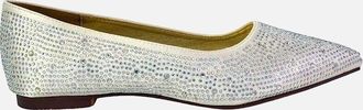 XY London Womens XY London Womens/Ladies Marshall Rhinestone Pointed Flat Ballerina Flats - Cream - Size: 5