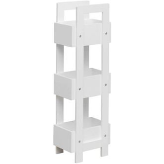 Mobili Rebecca Mobili Rebecca - Rebecca Mobili Escalera de cocina con 3 estantes en madera blanca Muebles de baño modernos