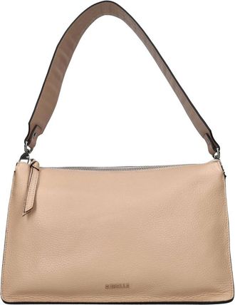 Rebelle Tassen, Dames, Beige, ONE Size, Leer, Schoudertas van Leer met Reli&euml;f