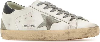Golden Goose Womens Multicolor Leather Super Star Classic Sneakers Whiteicedarkgray