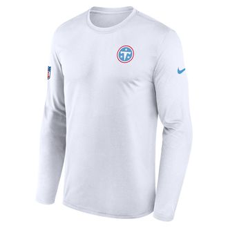 Nike Tennessee Titans Legend Small Logo Nike Mens Dri-FIT NFL Long-Sleeve T-Shirt in White | 02TJ10A9V-FEJ