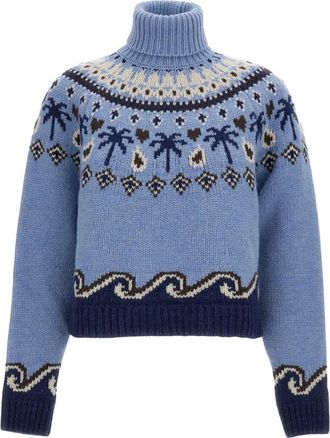 Alanui Sweet Winter Turtleneck - Dames - Coltruien - Blauw - XS - Wol - Truien & Vesten