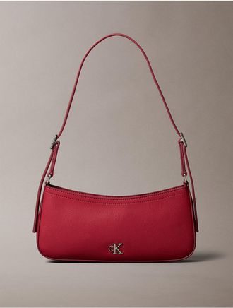 Calvin Klein Womens Minimal Monogram Small Shoulder Bag - Red