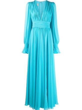 Blanca Vita Geplooide avondjurk - Blauw