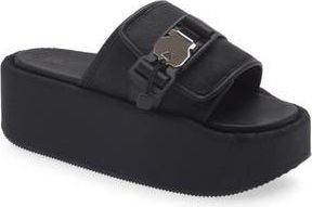 DKNY Vizer Platform Slide Sandal in Black/Shiny at Nordstrom Rack, Size 7.5