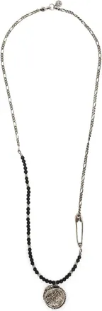 Alexander McQueen Collana a catena con perline 2020 - Argento