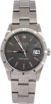 Rolex Oyster Perpetual Date Automatic Watch Stainless Steel 34 in Metallic Silver at Nordstrom