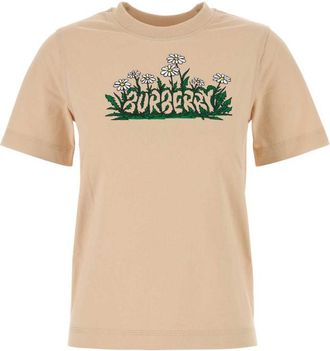Burberry Beige Daisy Logo Cotton T-shirt