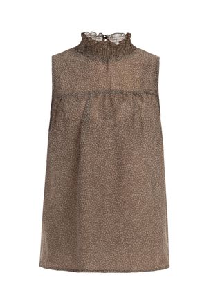 Dreimaster Dreimaster Blouse Dames olijf wol wit