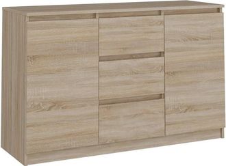 OEM C&oacute;moda Sonoma De Roble Para Sal&oacute;n/dormitorio De 120 Cm - 2 Puertas, 3 Cajones - &iexcl;dise&ntilde;o Moderno