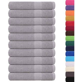 vidaXL Toallas 10 Piezas Gris 100x200 Cm 360 G/m&sup2; 100% Algod&oacute;n Vidaxl