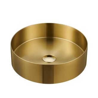 Saniclass ONE Waskom - 36x36x11cm - RVS - Geborsteld messing (goud)