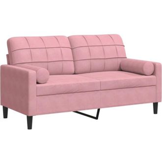 vidaXL Sof&aacute; De 2 Plazas Con Cojines Terciopelo Rosa 140 Cm Vidaxl