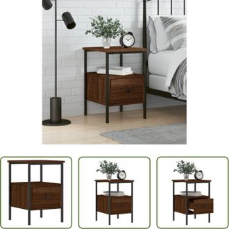 vidaXL Comodino marrone - Comodino Rovere Marrone 34x35,5x50 cm in Legno Multistrato